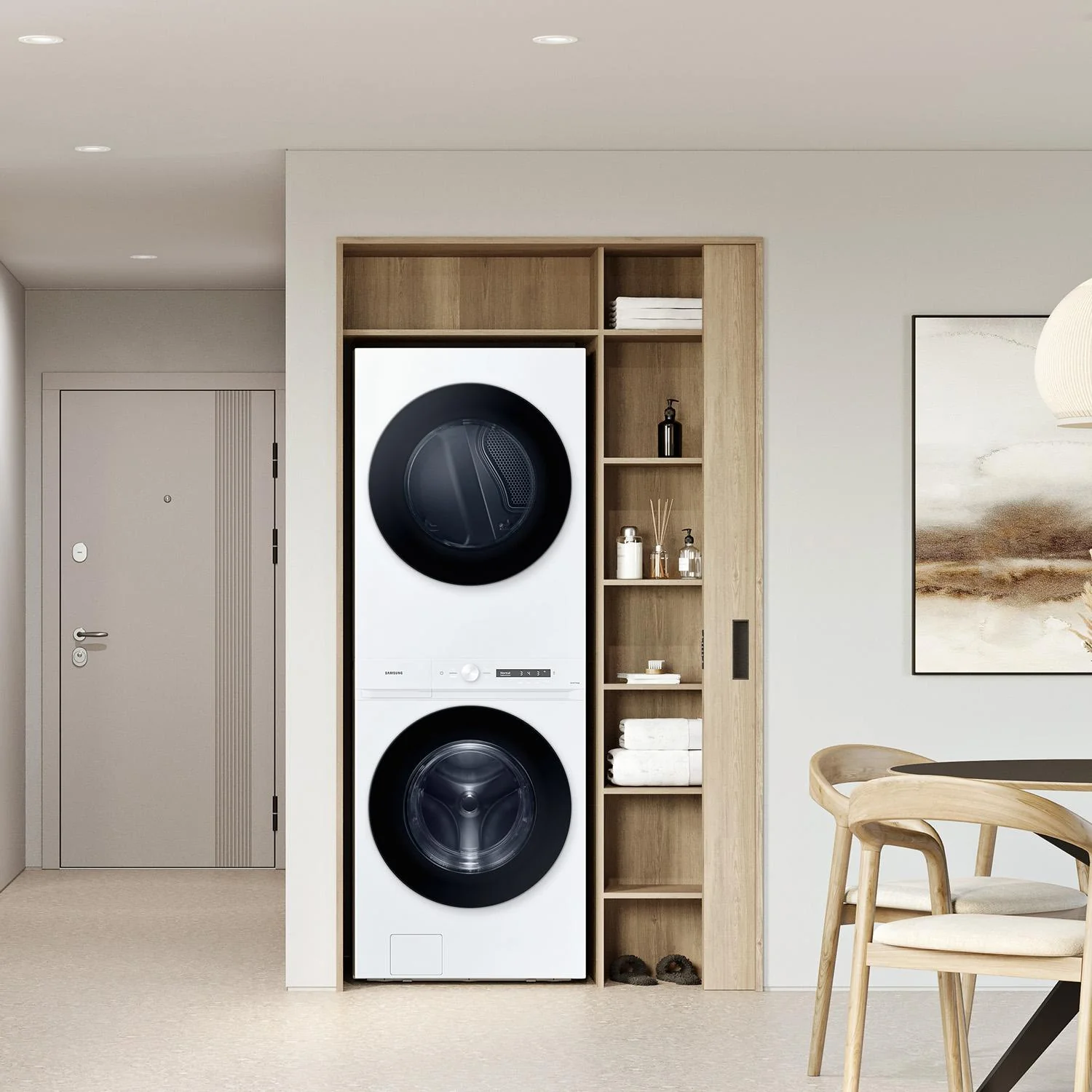 Samsung Centre de buanderie laveuse/sécheuse superposées électrique Bespoke avec Wi-Fi WH46DBH100EWAC - Image 10
