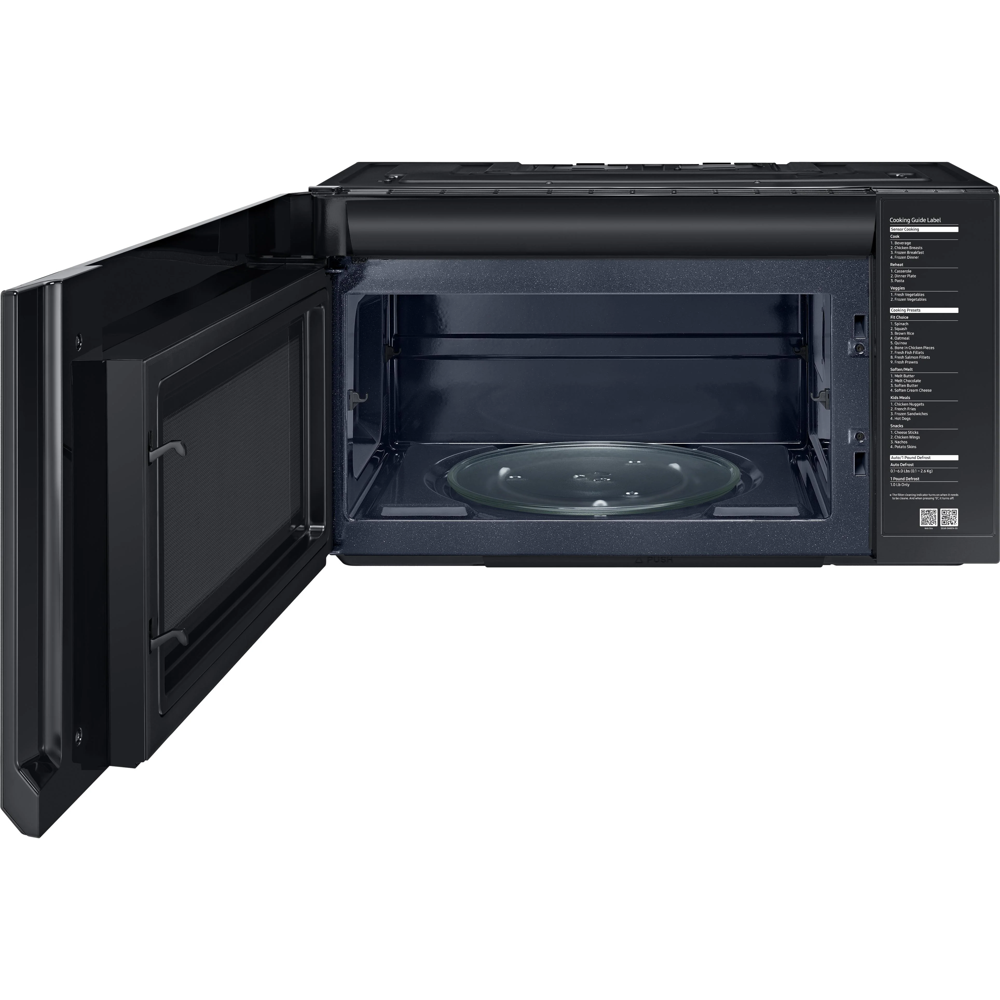 Samsung Four à micro-ondes au dessus de cuisinière de 30 po, 2,1 pi cu avec système de ventilation ME21M706BAG/AC - Image 2