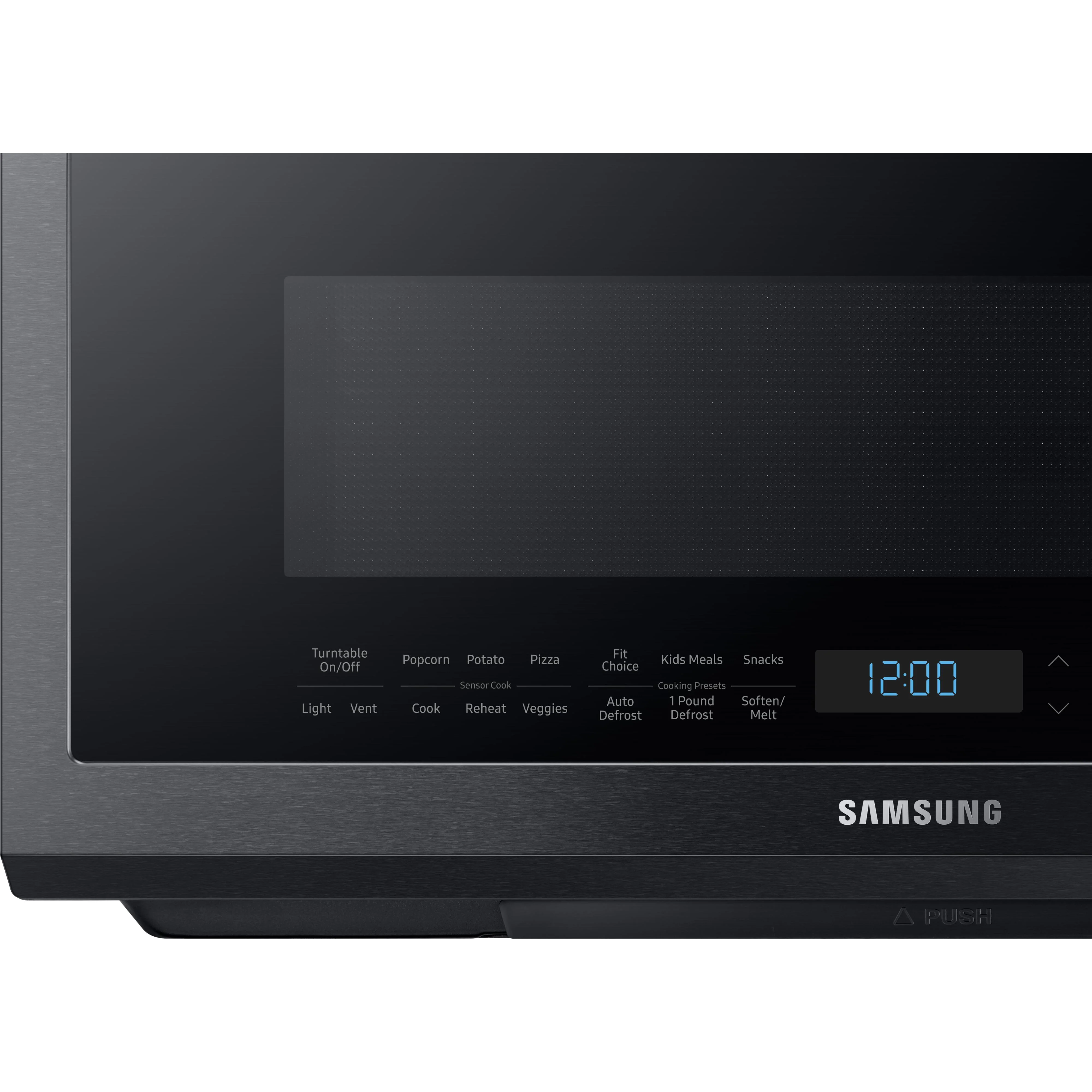 Samsung Four à micro-ondes au dessus de cuisinière de 30 po, 2,1 pi cu avec système de ventilation ME21M706BAG/AC - Image 5