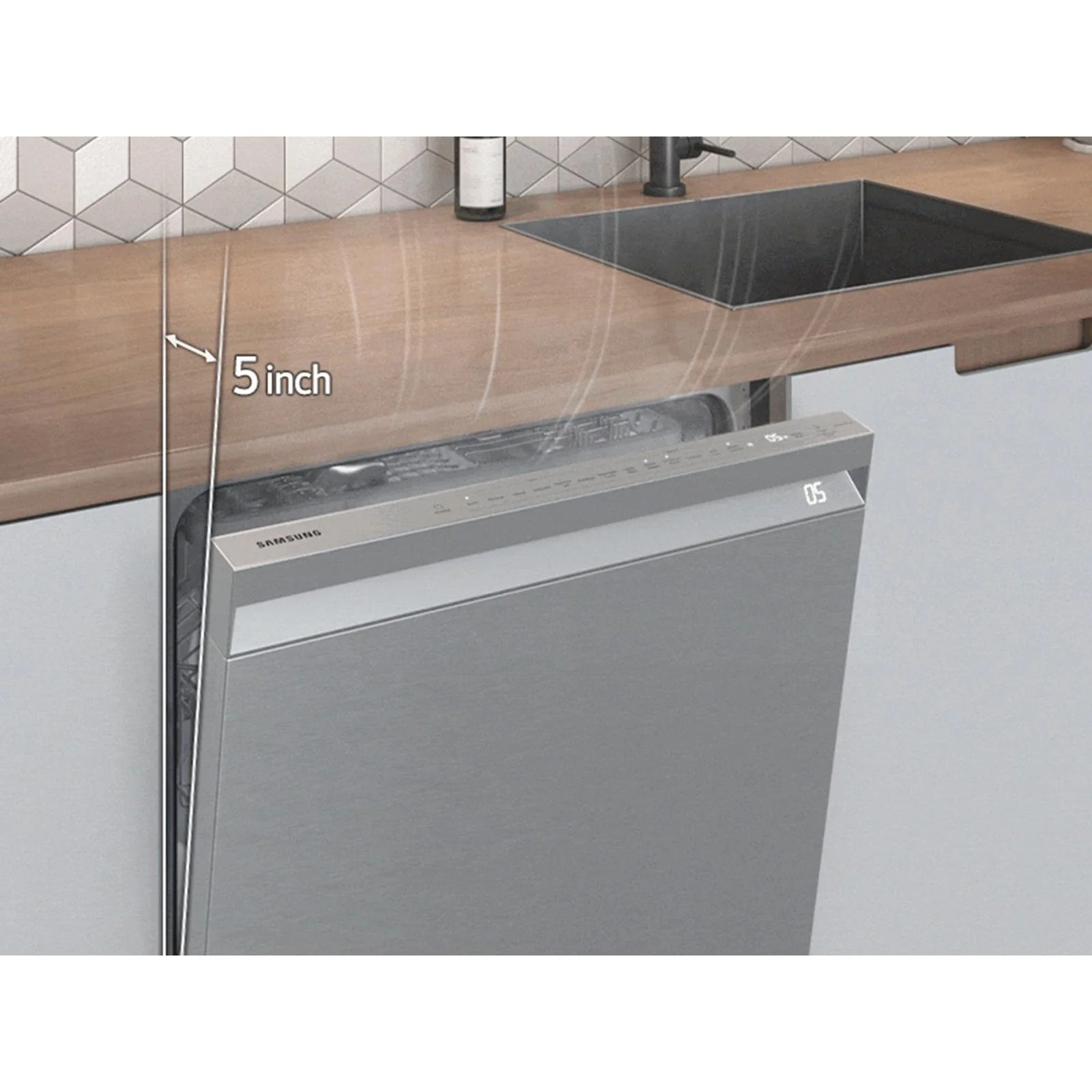 Samsung Lave-vaisselle intégré avec connectivité Wi-Fi DW80B6060US/AC - Image 5