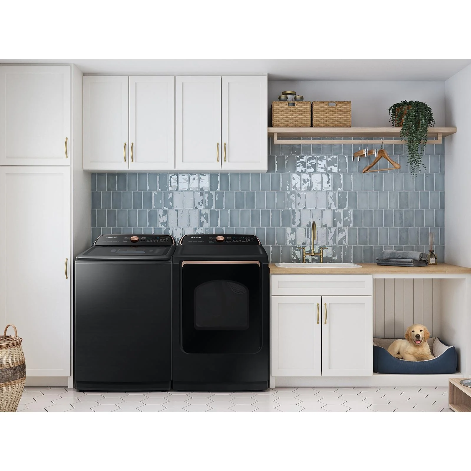 Samsung Laveuse à chargement vertical de 6.2 pi. cu. avec solution de soins pour animaux et distributeur automatique WA54CG7550AVA4 - Image 13