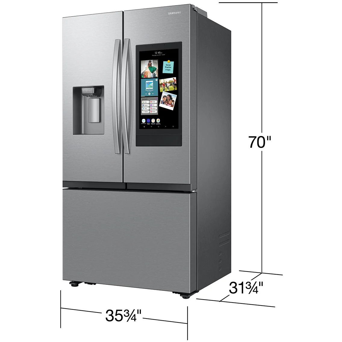 Samsung Réfrigérateur trois portes avec porte à deux battants à profondeur de comptoir de 36 pouces, 25 pi. cu. avec Family Hub™ RF27CG5900SRAC - Image 9