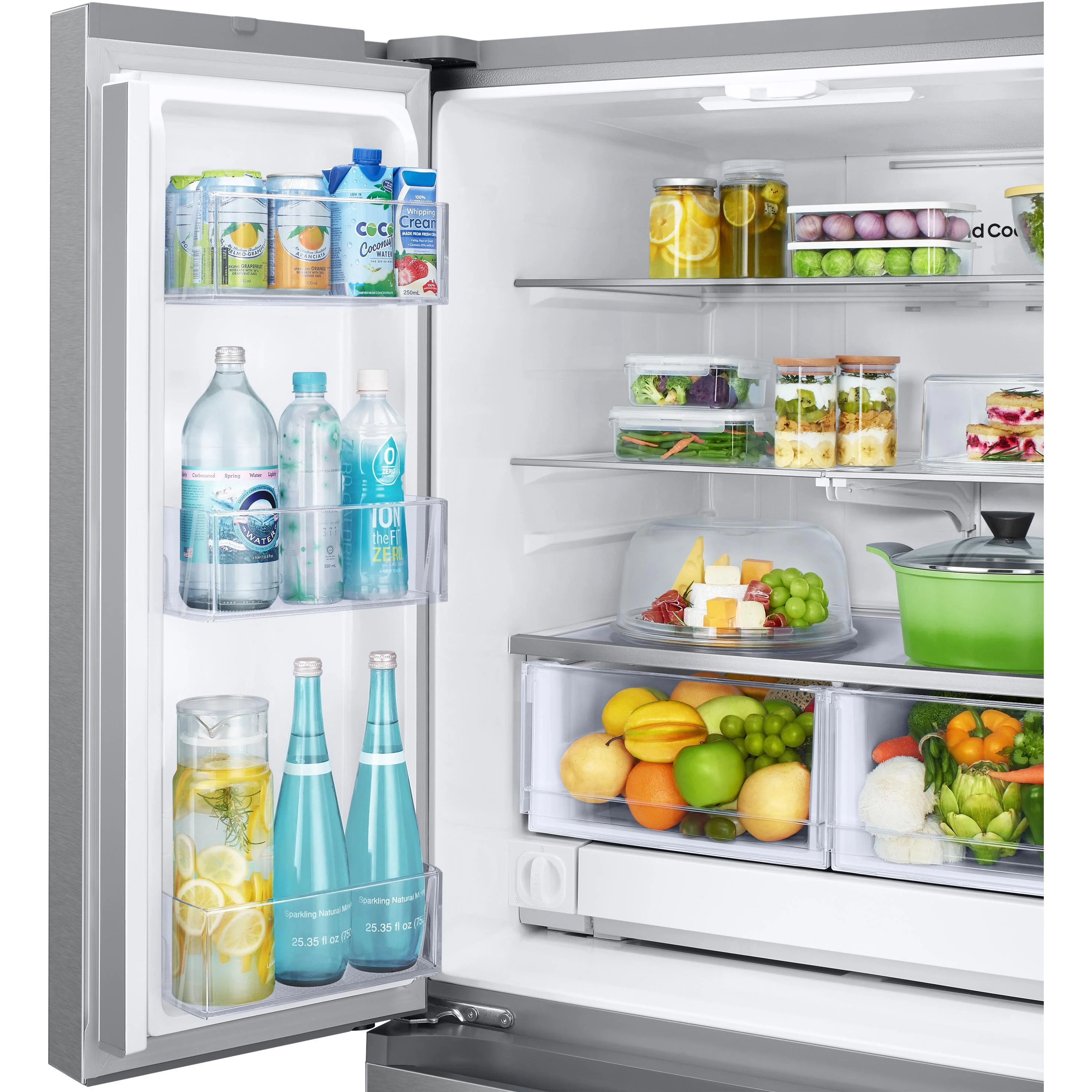 Samsung Réfrigérateur trois portes avec porte à deux battants de 33 pouces, 25 pi. cu. avec machine à glaçons automatique double avec Ice Bites™ RF25C5151SR/AA - Image 4