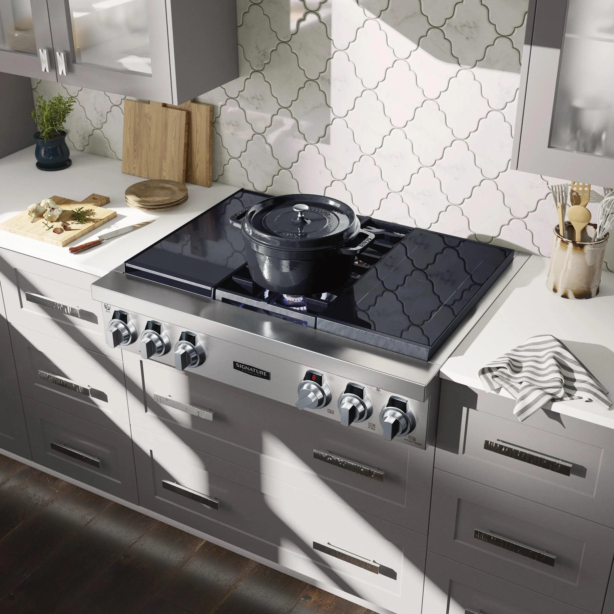 Signature Kitchen Suite Dessus de cuisinière encastré à gaz de 36 po. SKSRT360S - Image 7
