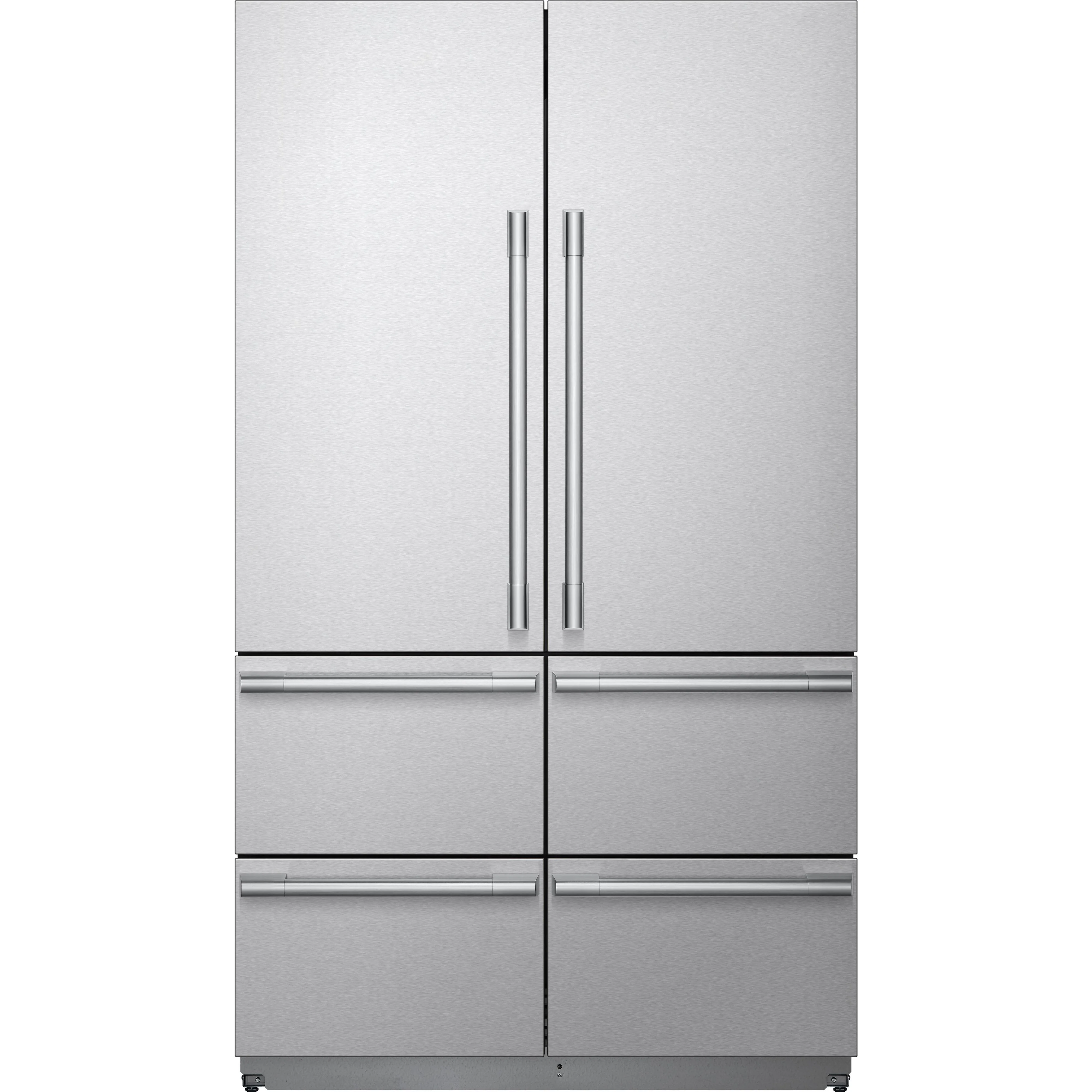 Signature Kitchen Suite Réfrigérateur intégré six portes avec porte à deux battants pré-assemblé de 48 pouces, 26 pi. cu. SKSFD4826SP