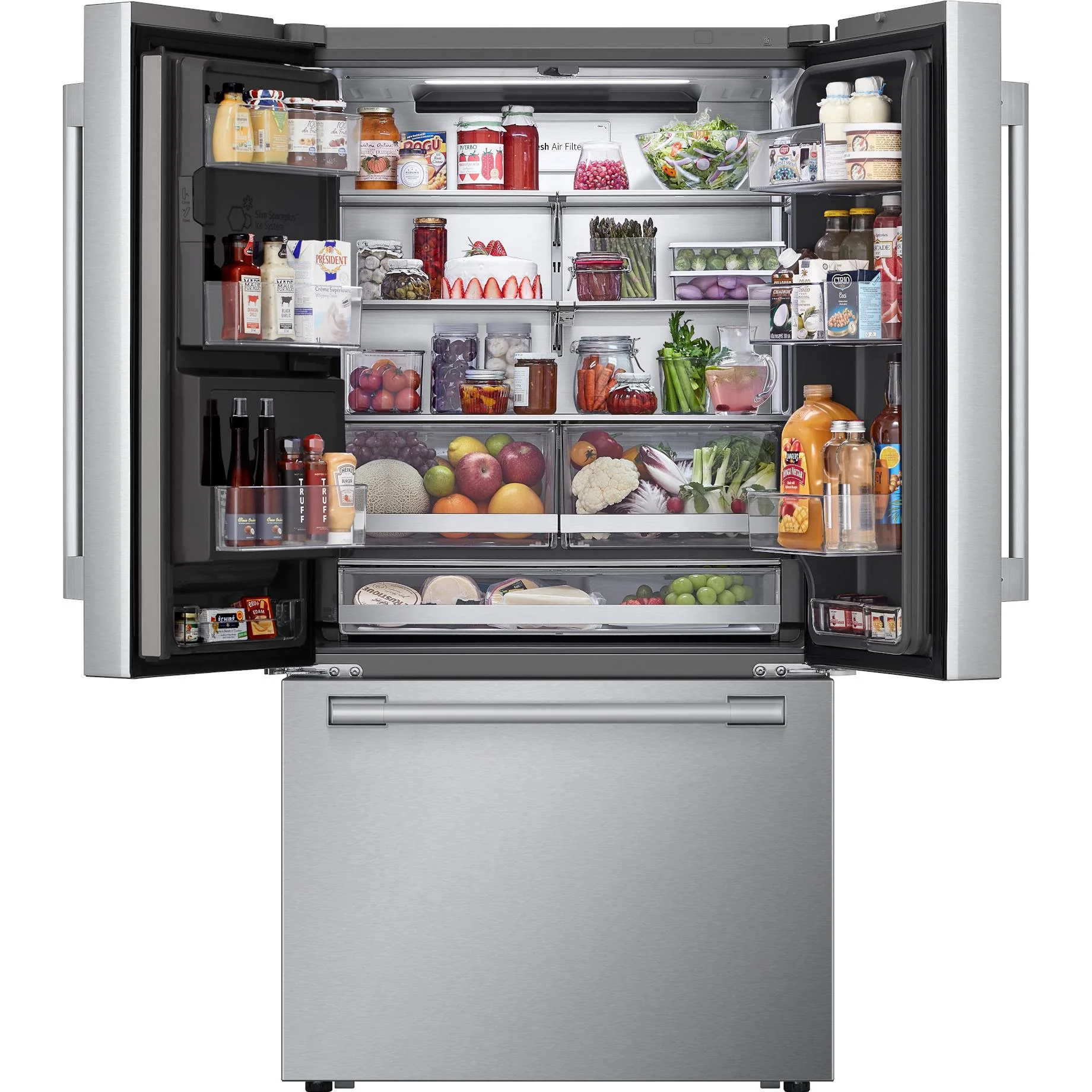 Signature Kitchen Suite Réfrigérateur trois portes avec porte à deux battants à profondeur de comptoir de 36 pouces, 25,5 pi. cu. avec Wi-Fi SKSFD3623SD - Image 3