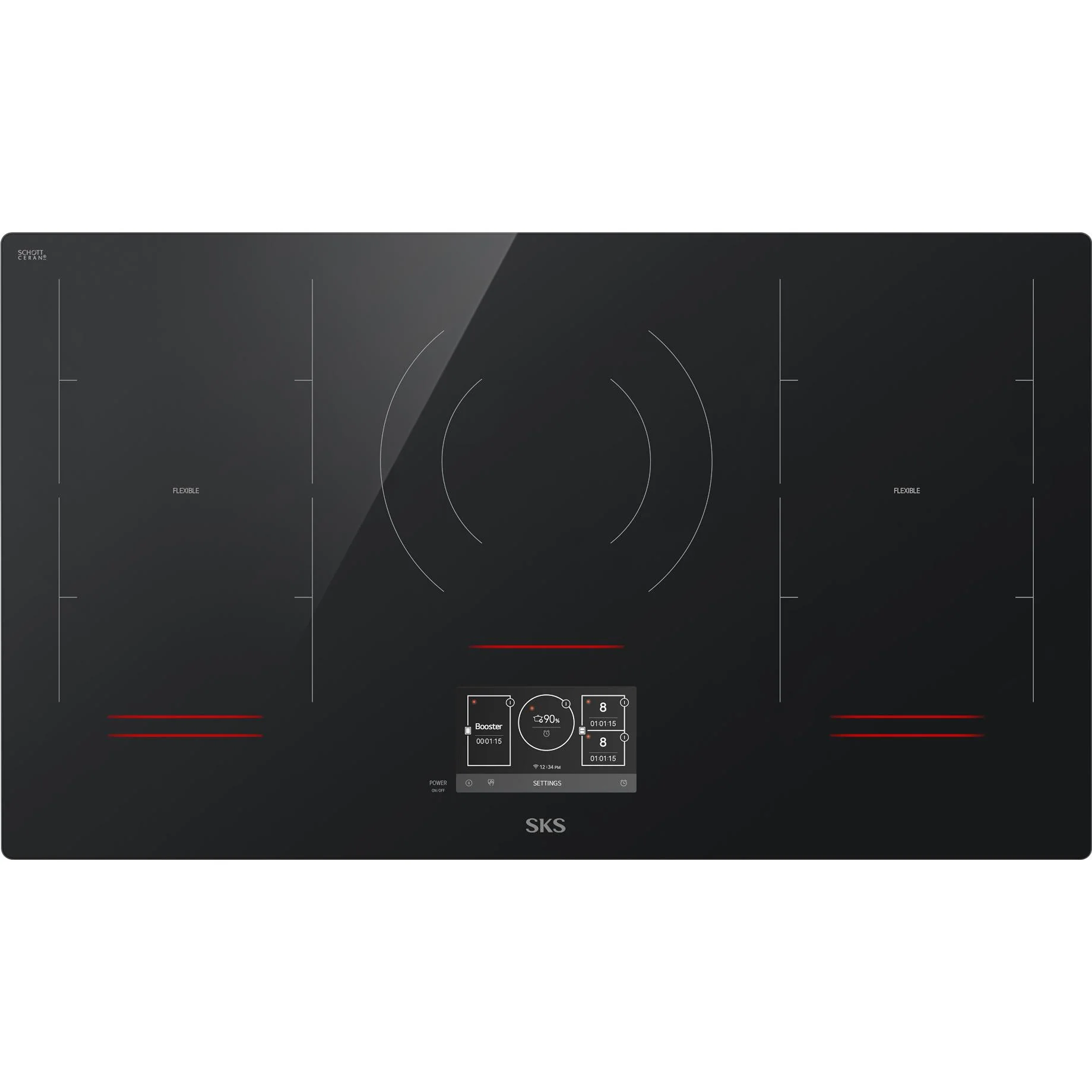 Signature Kitchen Suite Table de cuisson encastrée Flex induction de 36 pouces avec Wi-Fi SKSIT3601GE - Image 2