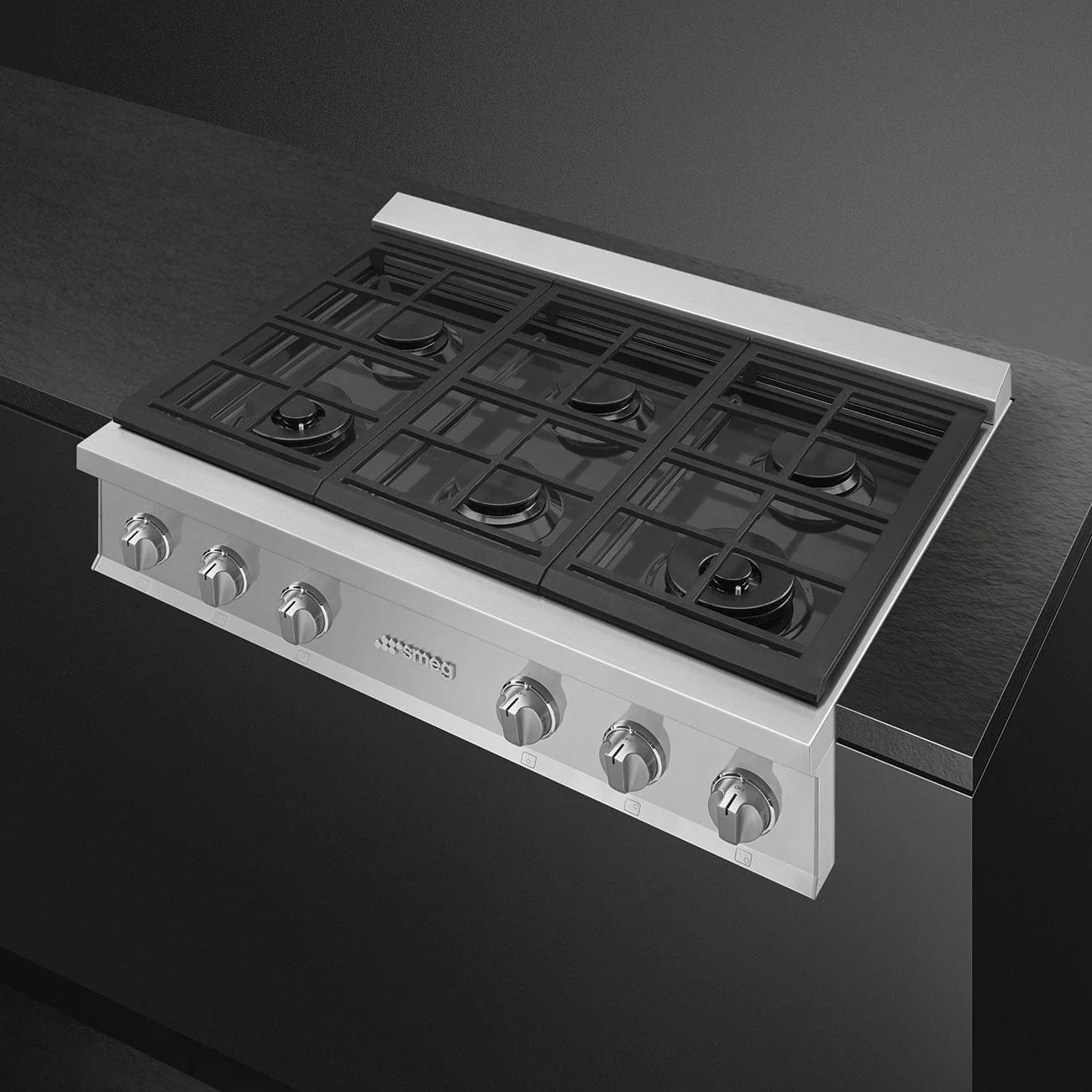 Smeg Dessus de cusinière Portofino à gaz de 36 po RTU366GX - Image 2
