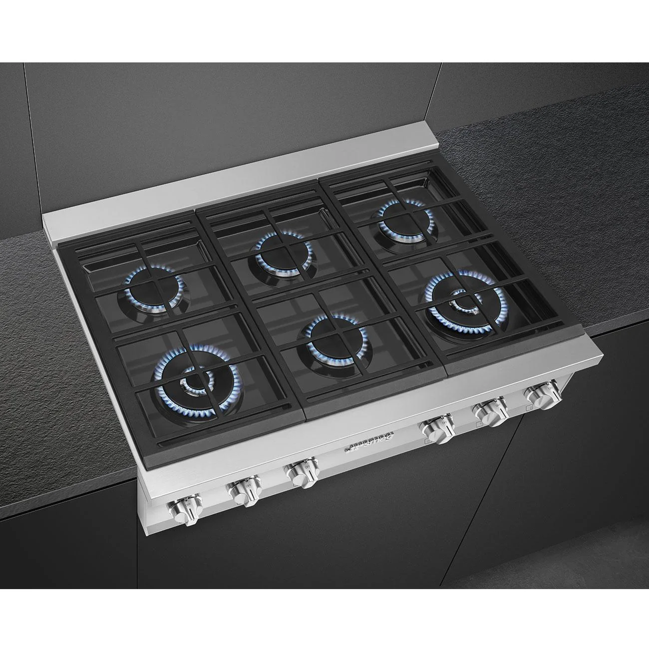 Smeg Dessus de cusinière Portofino à gaz de 36 po RTU366GX - Image 4