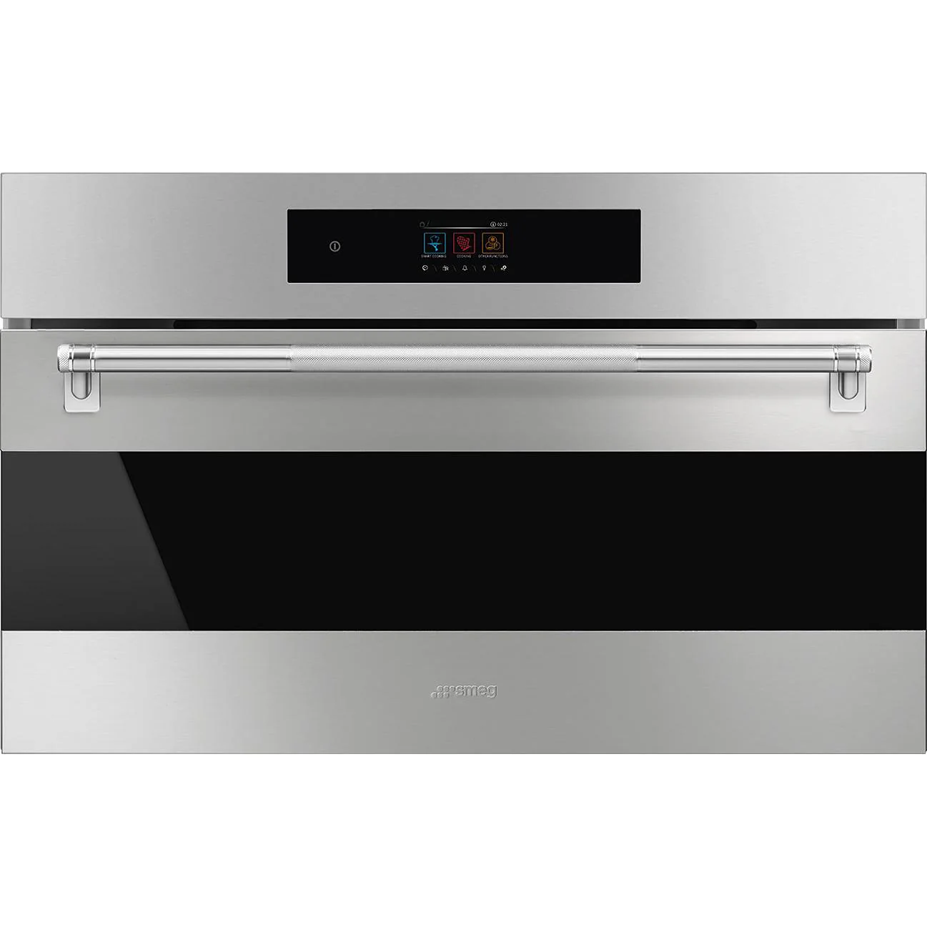 Smeg Four mural combiné à micro-ondes encastré de 30 pouces, 1,41 pi. cu. SOCU3304MCX