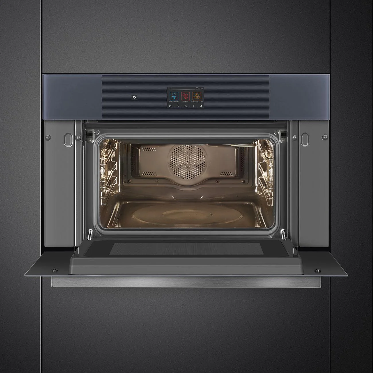 Smeg Four mural encastré simple de 30 pouce, combi micro-ondes SOCU3104MCG - Image 3