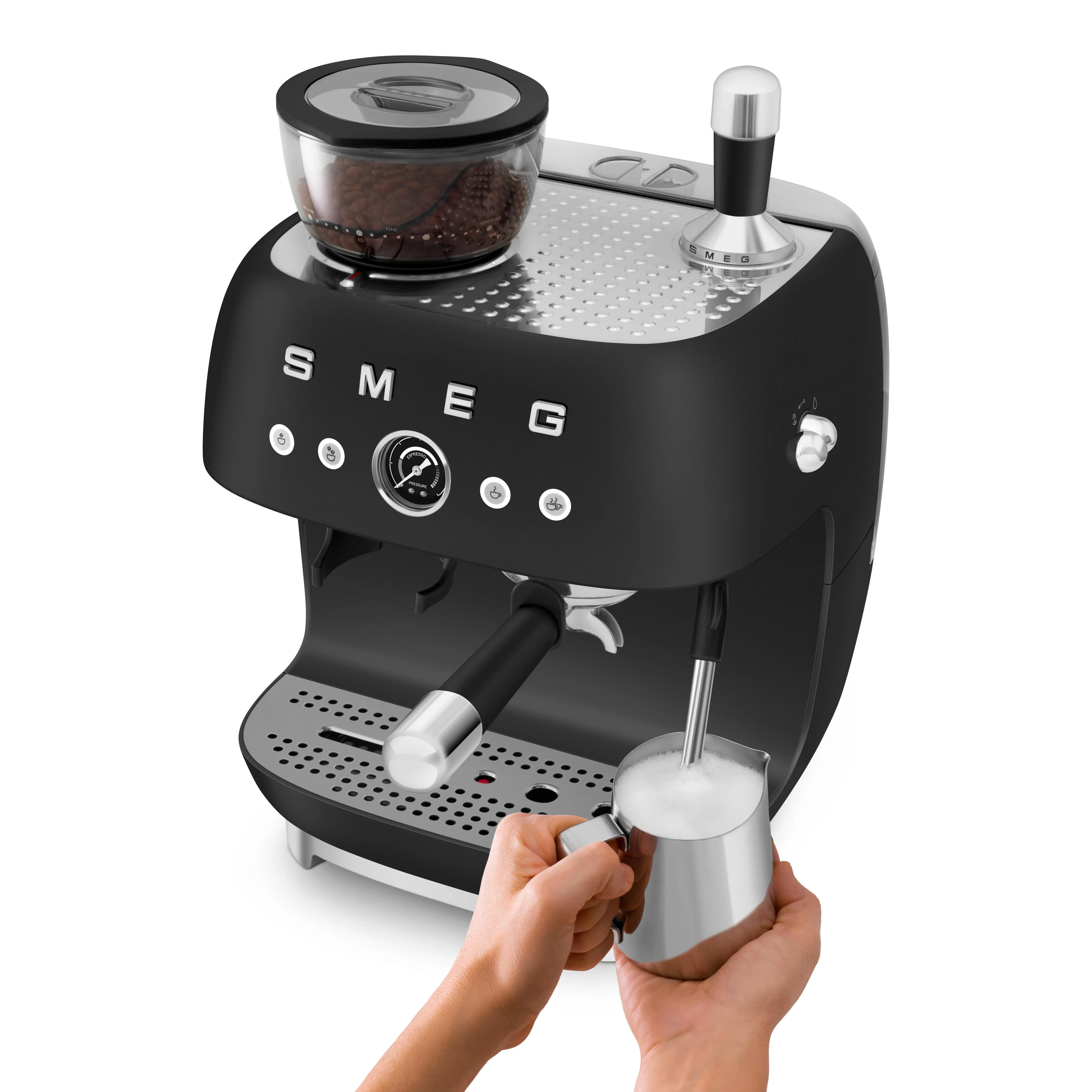 Smeg Retro-Style machine à café espresso manuelle EGF03BLMUS - Image 6