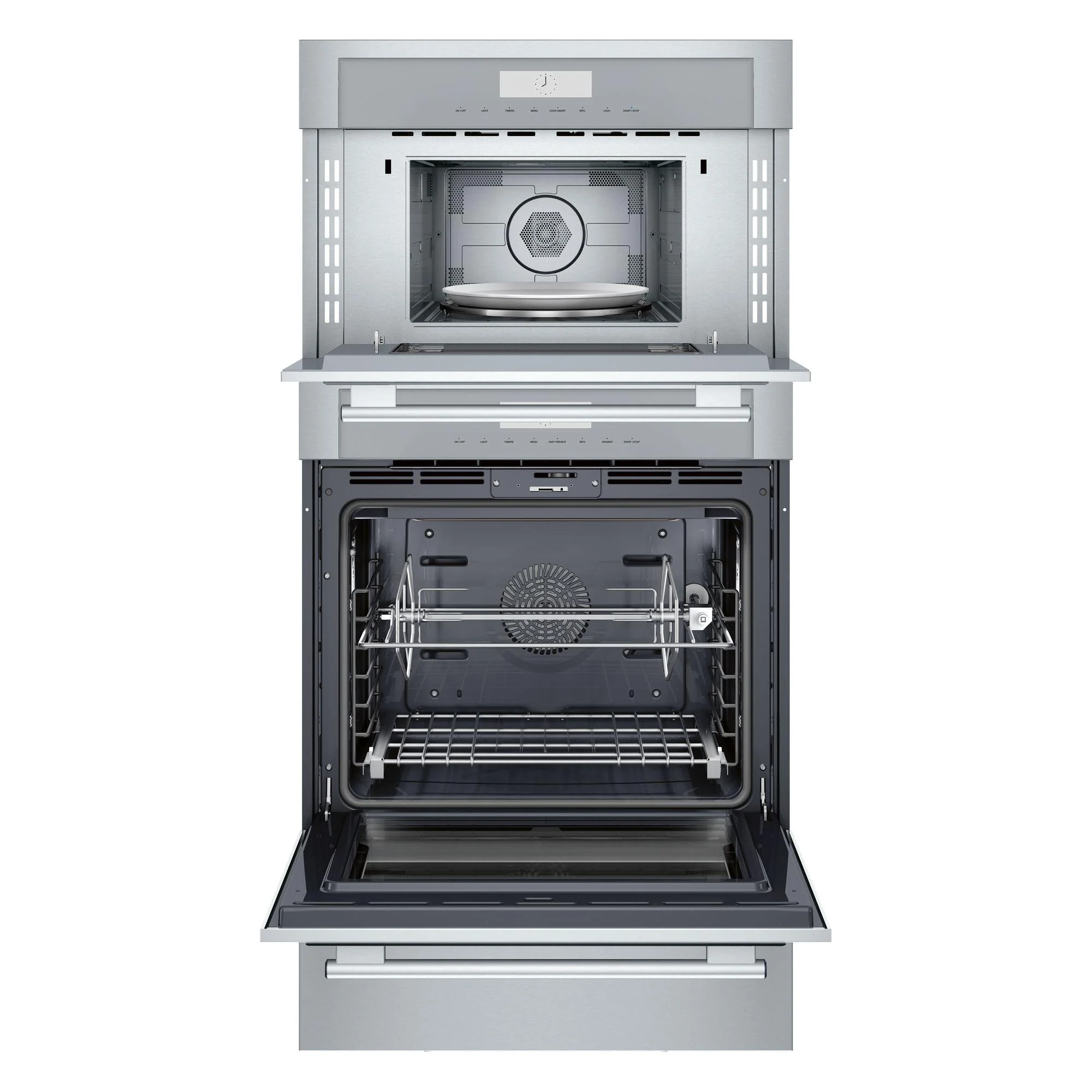 Thermador Four mural combiné triple encastré de 30 po, 7,0 pi cu avec four à cuisson rapide MEDMCW31WS - Image 2