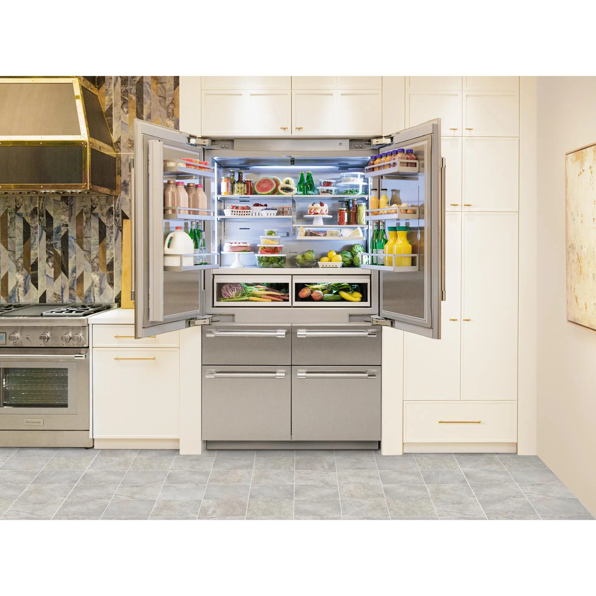 Thermador Réfrigérateur six portes avec porte à deux battants intégré de 48 pouces, 26,7 pi. cu. avec Home Connect T48BT120NS - Image 7
