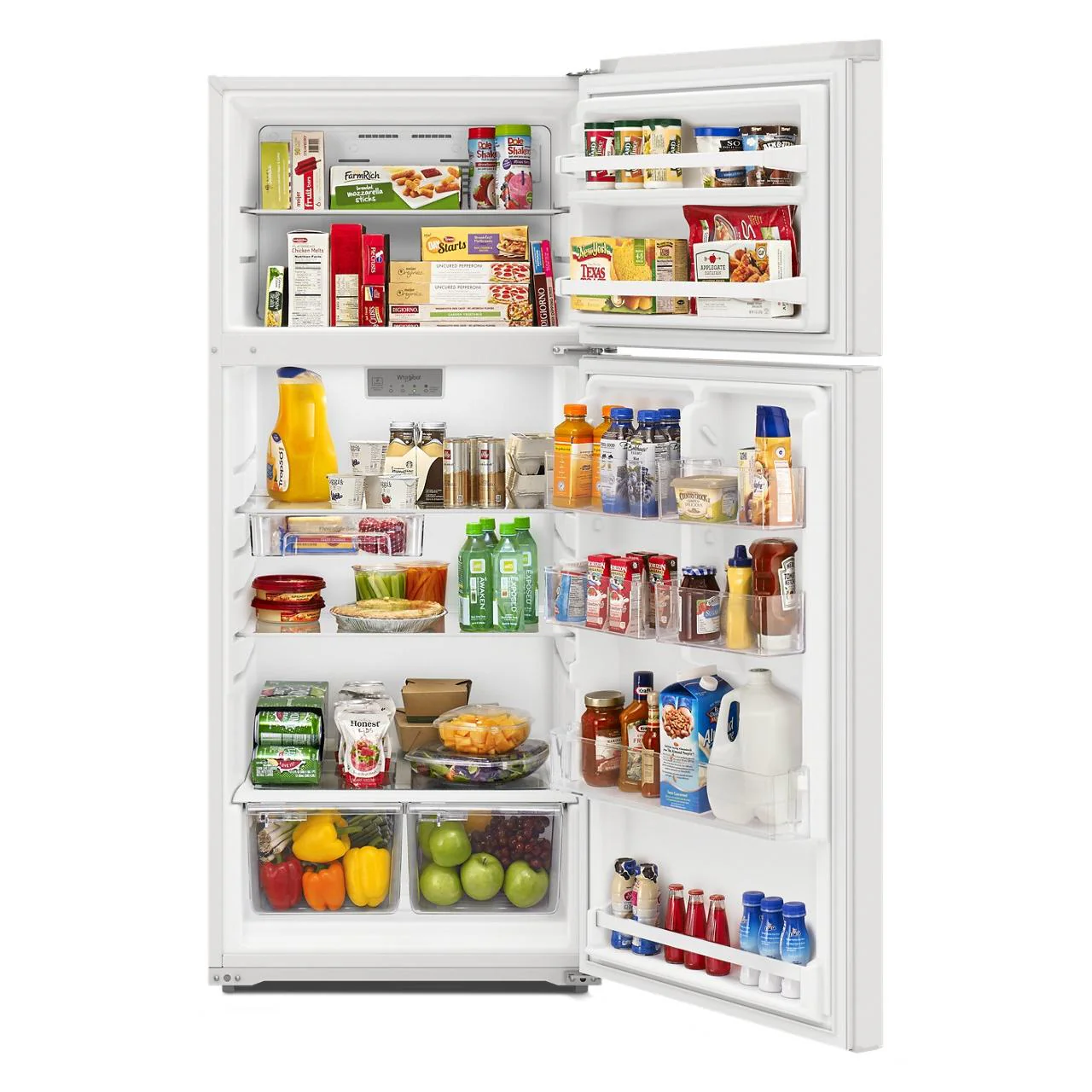 Whirlpool Réfrigérateur à congélateur supérieur amovible de 28 pouces WRTX5328PW - Image 2