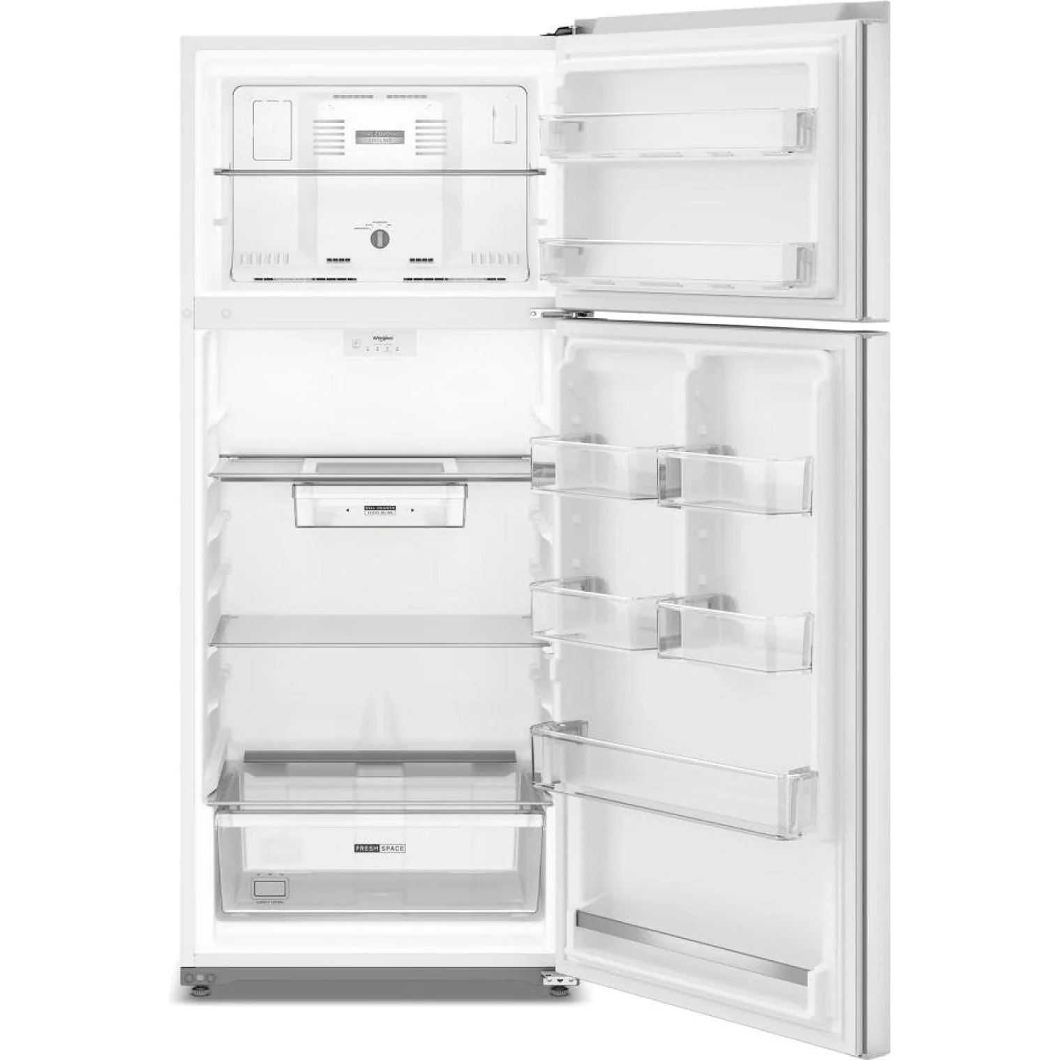 Whirlpool Réfrigérateur à congélateur supérieur de 28 po, 18,0 pi³ avec refroidissement Total Coverage WRTX5118TW - Image 2