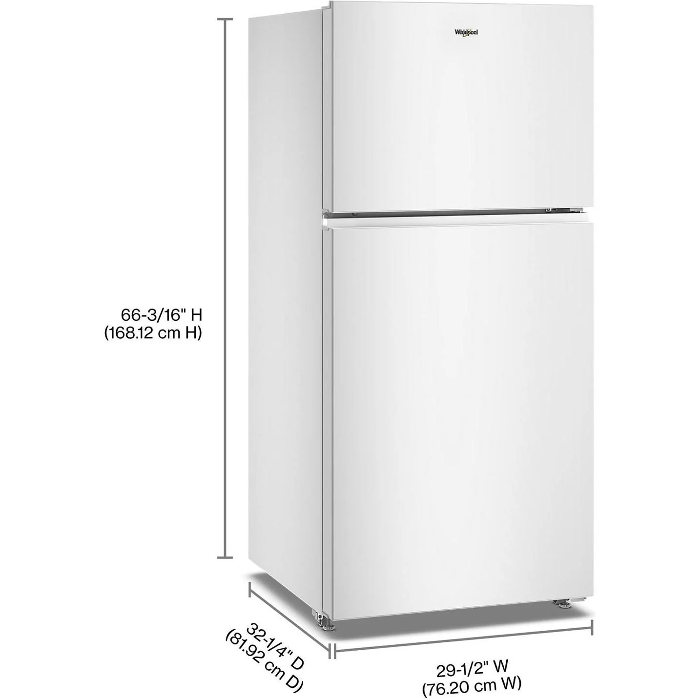 Whirlpool Réfrigérateur à congélateur supérieur de 29,5 po et 19 pi³ avec refroidissement à couverture totale WRTX5419SB - Image 56