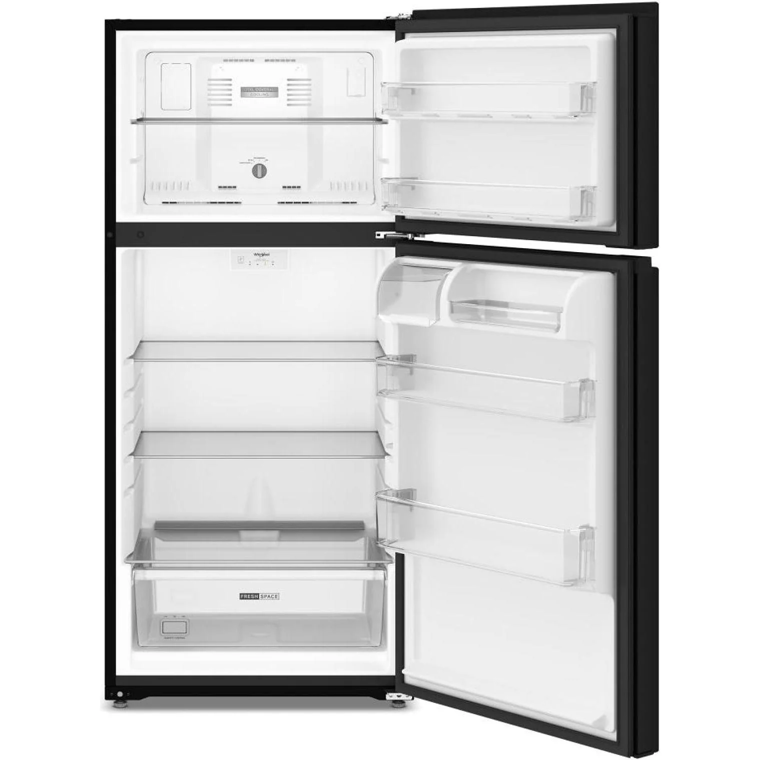 Whirlpool Réfrigérateur de 28 po, 14 pi³, à congélateur supérieur avec système Total Coverage Cooling WRTX3314TB - Image 2