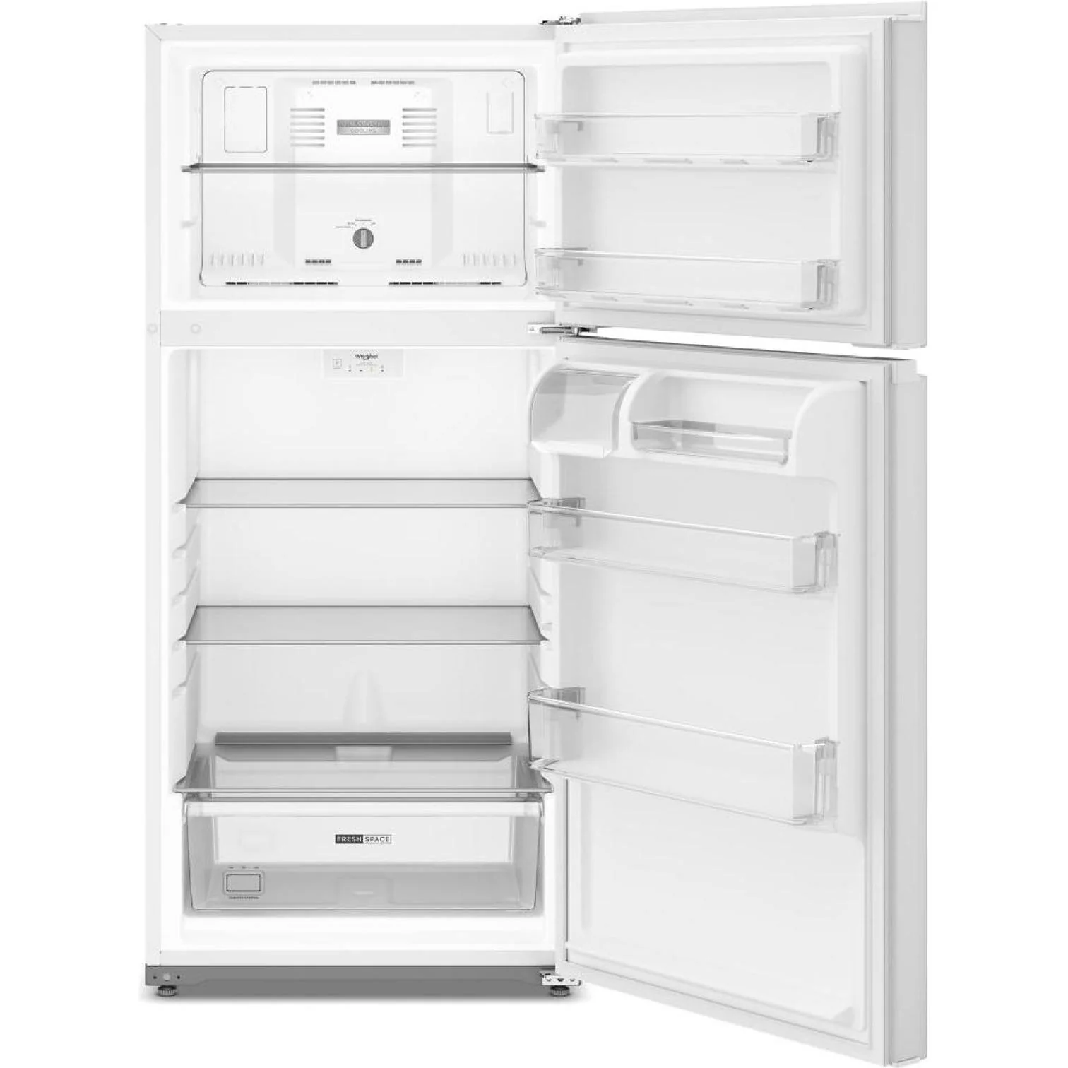 Whirlpool Réfrigérateur de 28 po, 14 pi³, à congélateur supérieur avec système Total Coverage Cooling WRTX3314TW - Image 2