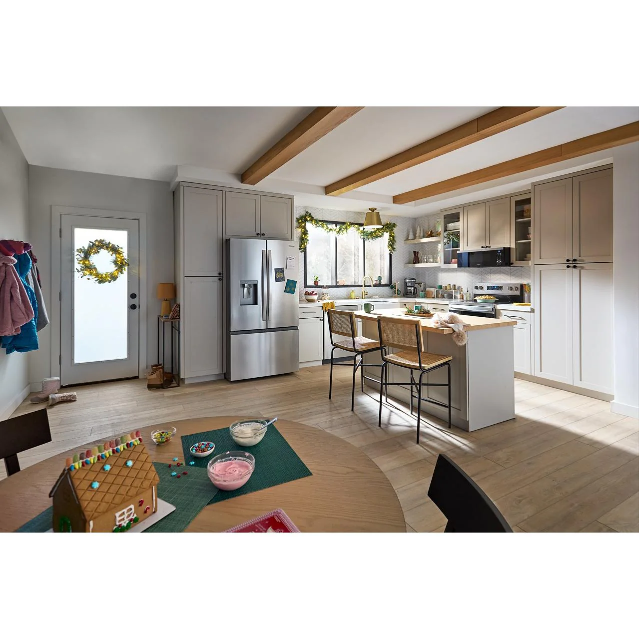Whirlpool Réfrigérateur trois portes avec porte à deux battants autoportant de 36 pouces, 30 pi. cu. avec système distributeur d'eau et de glaçons externe WRFF3536SZ - Image 11