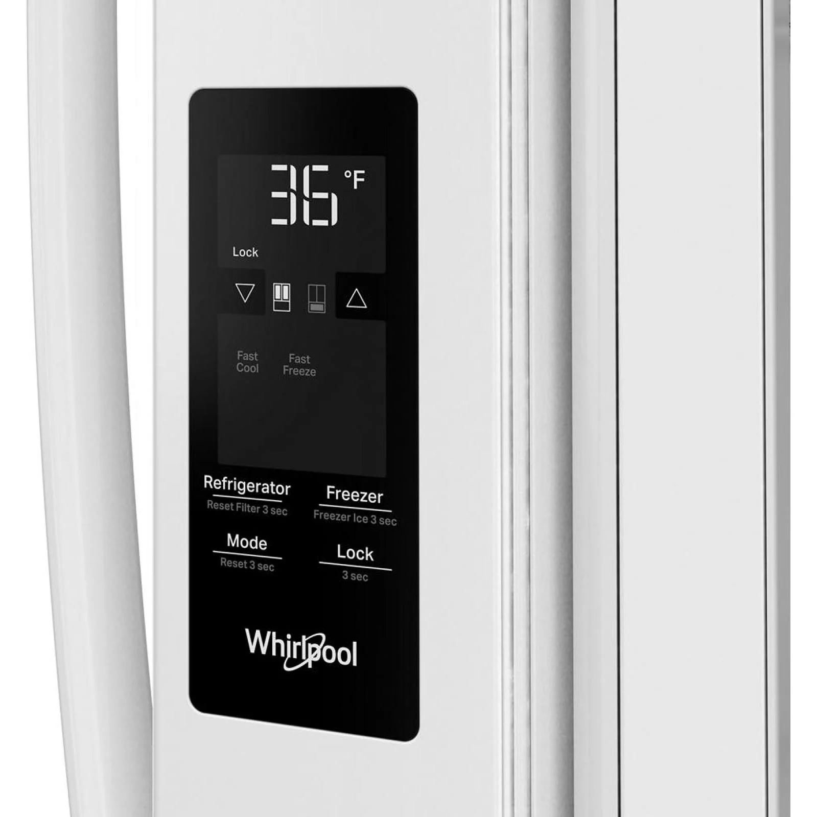 Whirlpool Réfrigérateur trois portes avec porte à deux battants autoportant de 36 pouces, 31 pi. cu. avec distributeur d'eau interne WRFF3336SW - Image 4