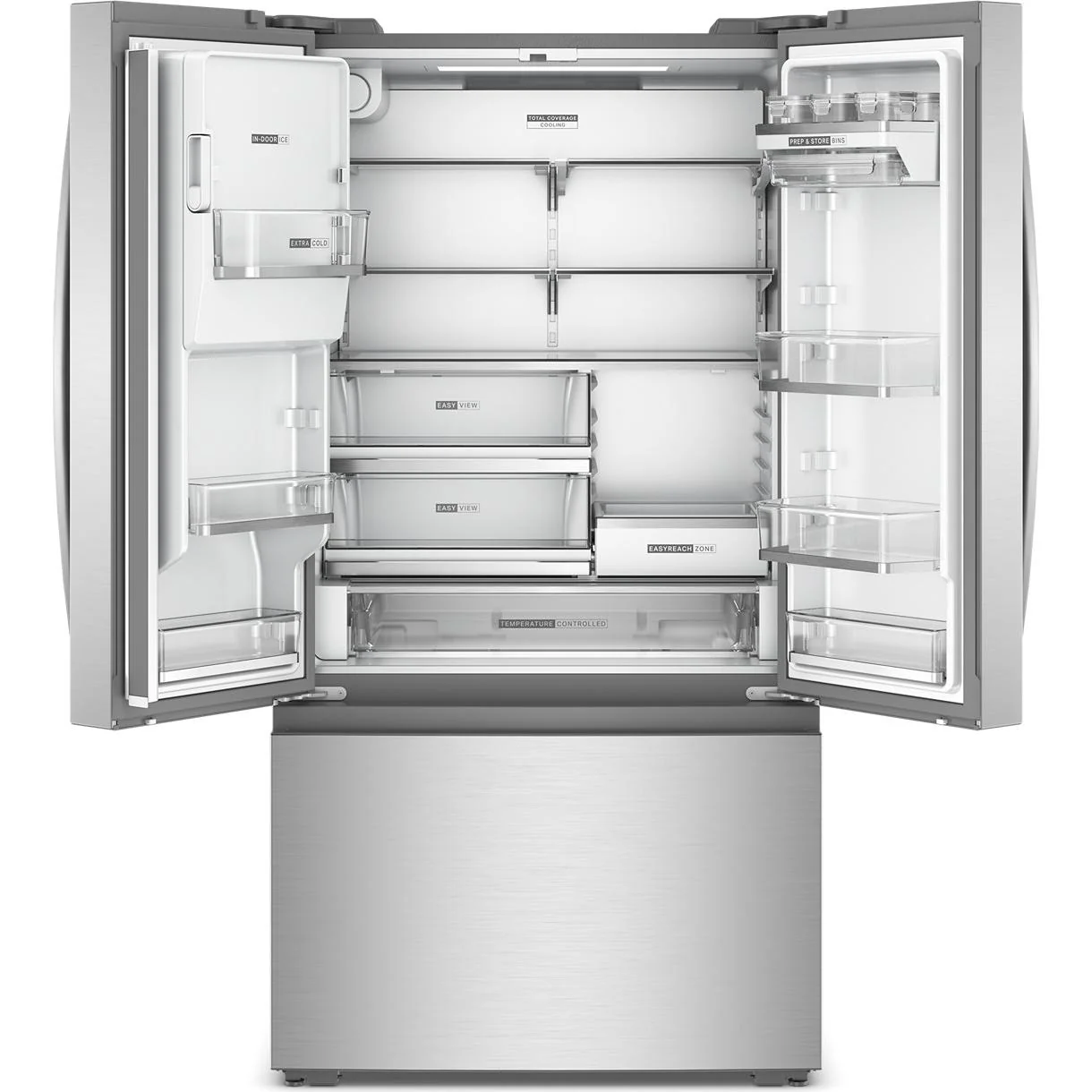 Whirlpool Réfrigérateur trois portes avec porte à deux battants de 36 pouces, 22 pi. cu. avec distributeur d'eau et de glaçons WRFC7036RZ - Image 2