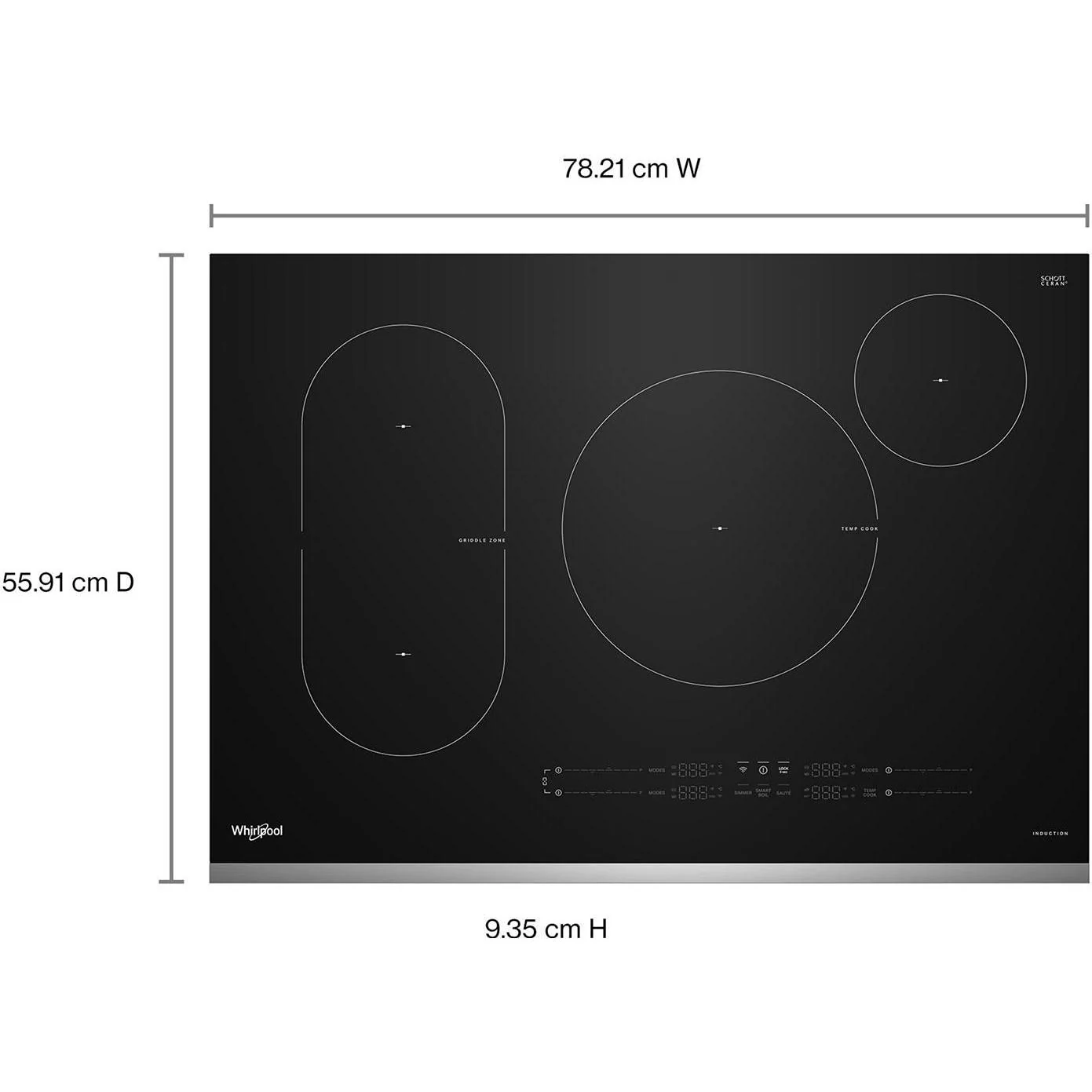 Whirlpool Table de cuisson à induction intelligente de 30 pouces avec technologie Temp Cook™ WCIT7030SS - Image 12