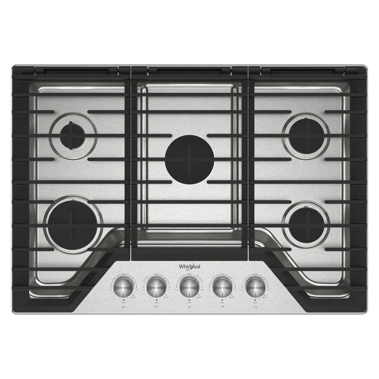 Whirlpool Table de cuisson encastrée à gaz de 30 pouces avec brûleur SpeedHeat™ WCGK7030PS