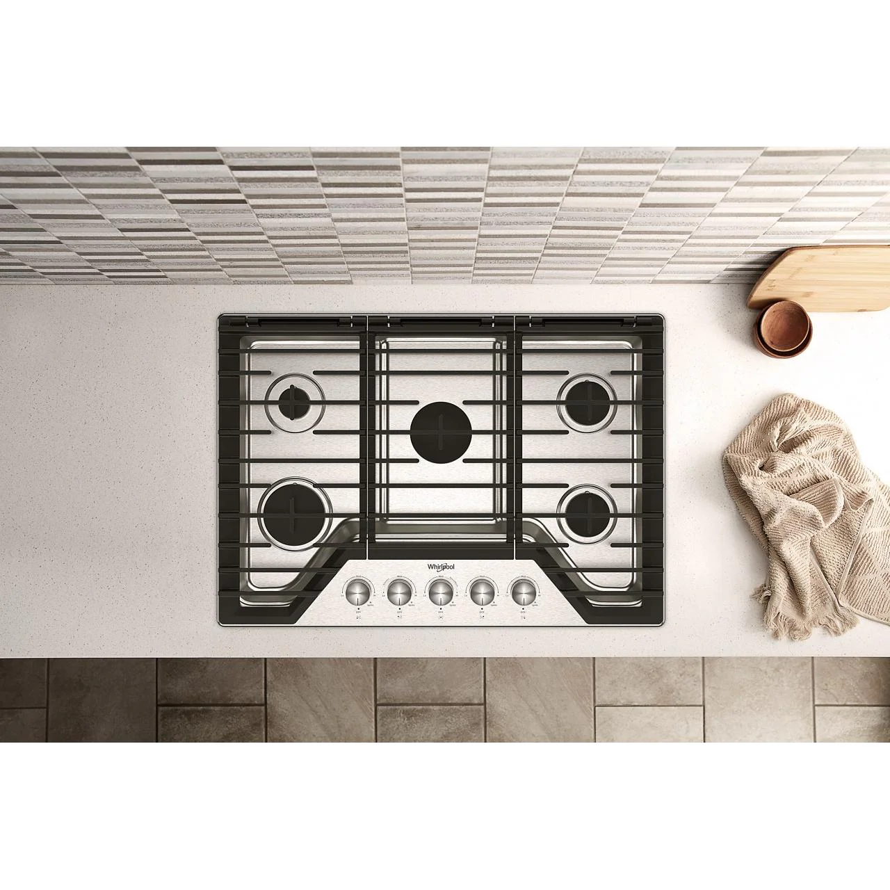 Whirlpool Table de cuisson encastrée à gaz de 30 pouces avec brûleur SpeedHeat™ WCGK7030PS - Image 7