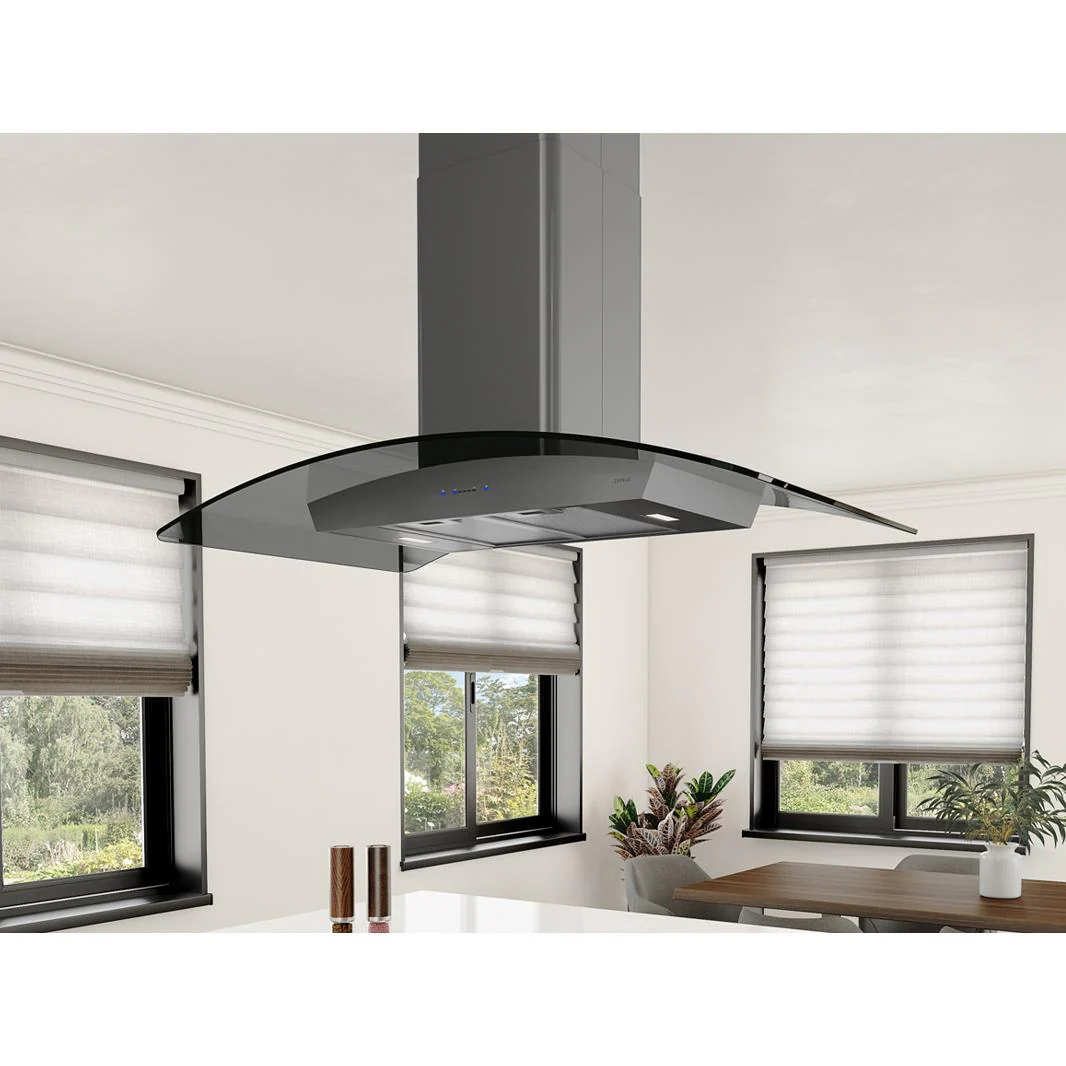 Zephyr Hotte îlot série Core Ravenna de 36 pouces ZRE-M90BBSGG - Image 3