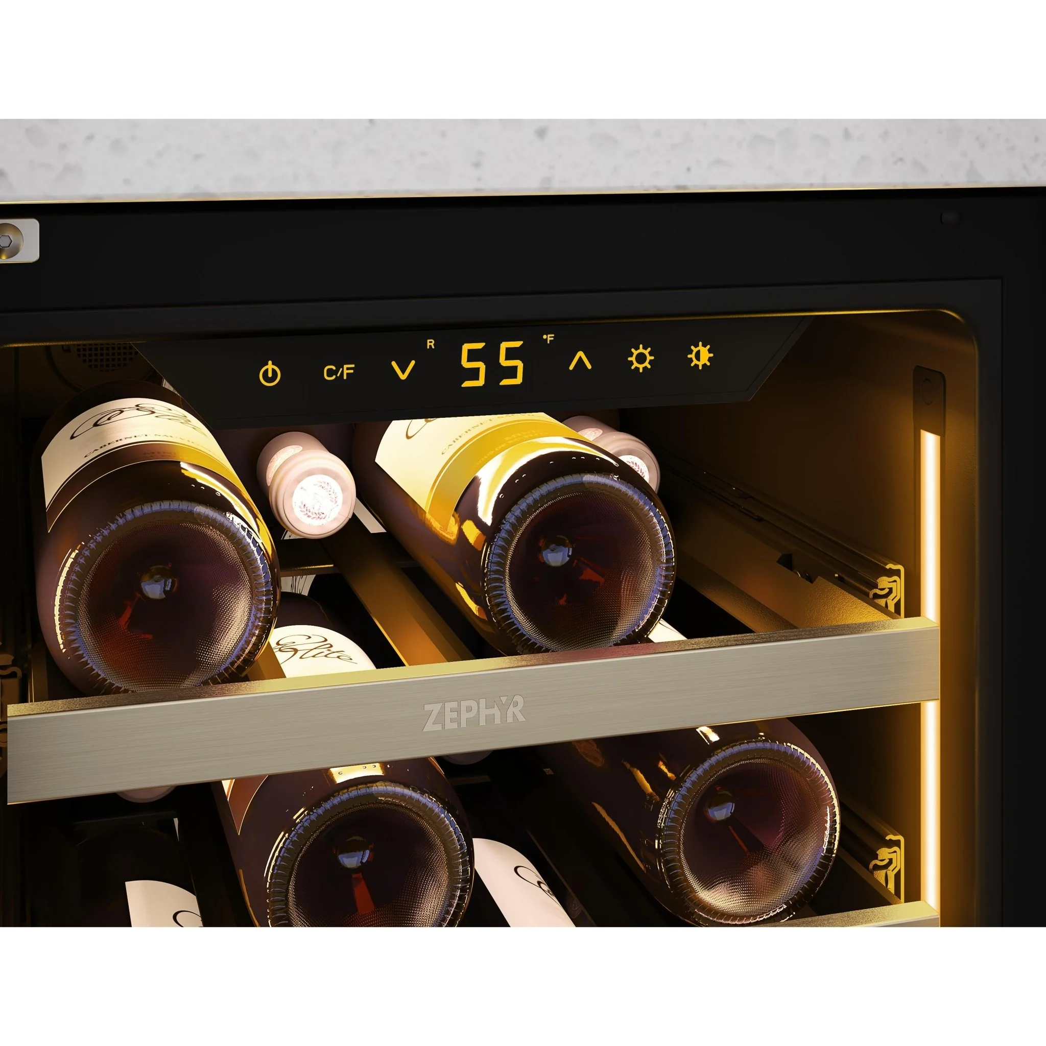 Zephyr Refroidisseur à vin de 27 bouteilles avec serrure à clef PRW15C01CG - Image 4